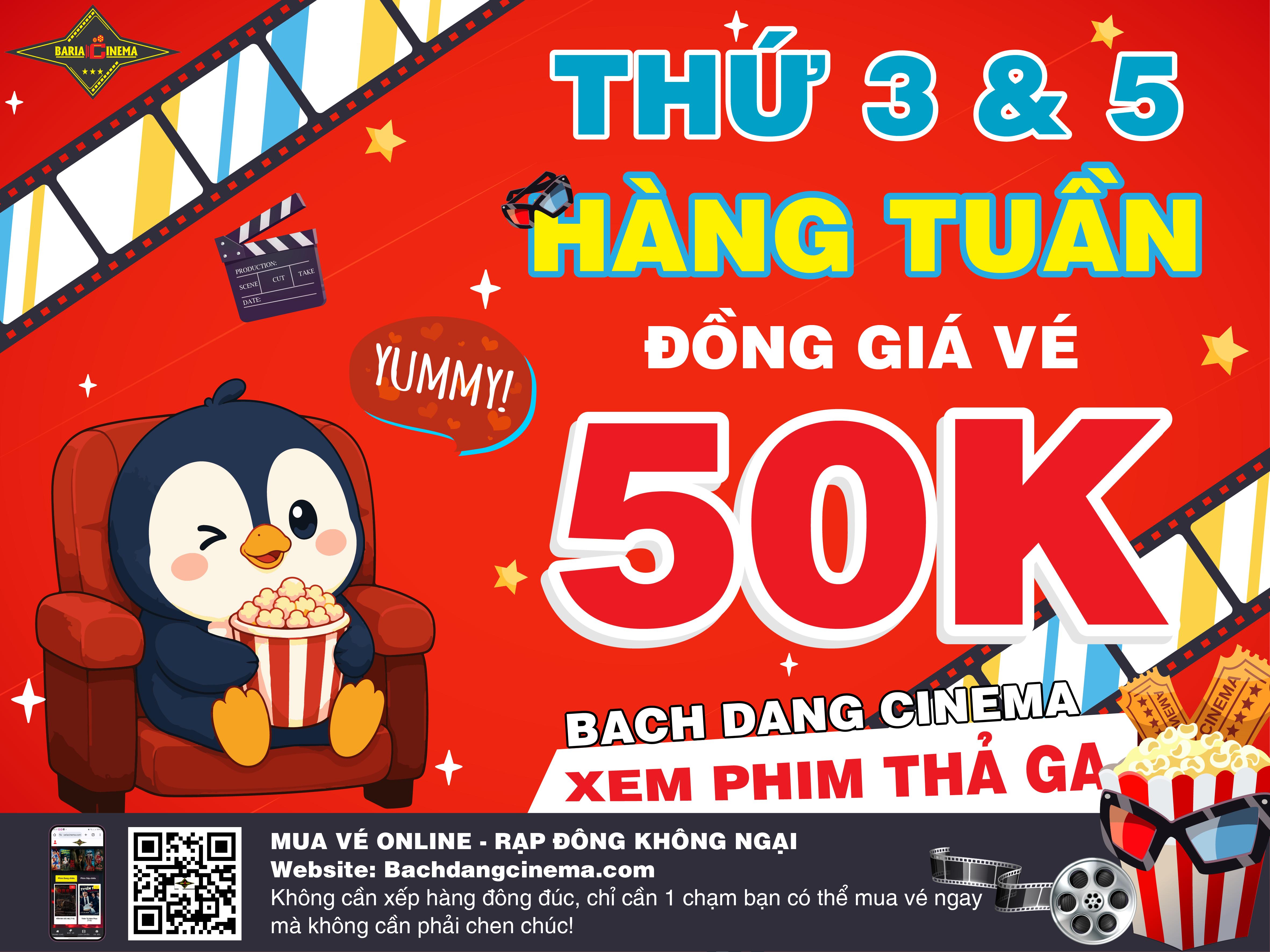 HAPPY DAY - ĐỒNG GIÁ VÉ CHỈ 50K THỨ 3 & THỨ 5