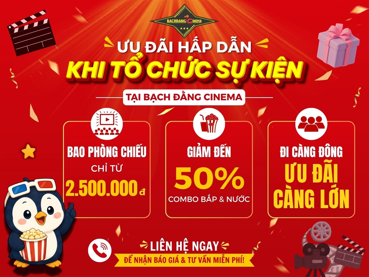 Dịch vụ thuê không gian tổ chức sự kiện tại Bạch Đằng Cinema